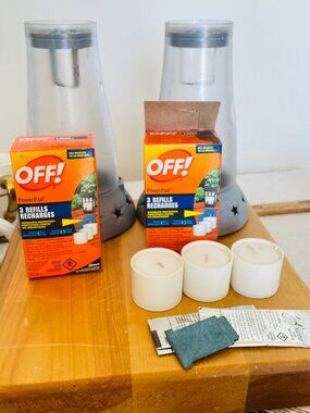 2 OFF! MOSQUITO LAMPS & 2 REFILLS
